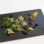 朝堀り筍と本日の鮮魚のカルパッチョ仕立て 木の芽の香り