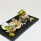 ホタルイカと筍、山菜の冷製カッペリーニ