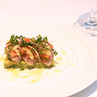 鯵、小夏、みょうが、フルーツトマト　アボカドのモザイク