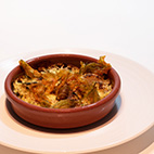 蝦夷あわび、花ズッキーニ　丹波みやざきふぁーむのオニオングラタン