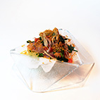 新しょうが、みょうが、鯵のマリネ　冷製カッペリーニ　自家製からすみ添え