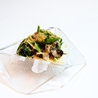 鱧と万願寺唐辛子の冷製カッペリーニ　ボッタルガ添え