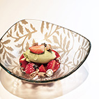 女峰いちごのスープ　バジルジェラート